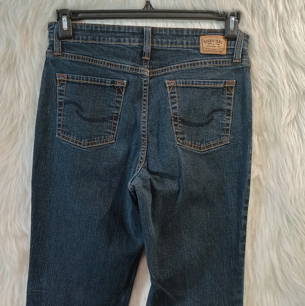 Levi Strauss Signature At waist Blue Denim Bootcut Jean's Size 8 Misses